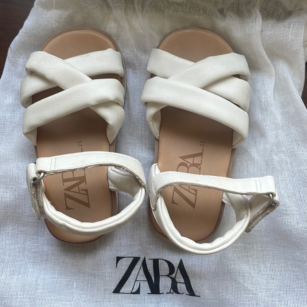 Zara Toddler White Sandals